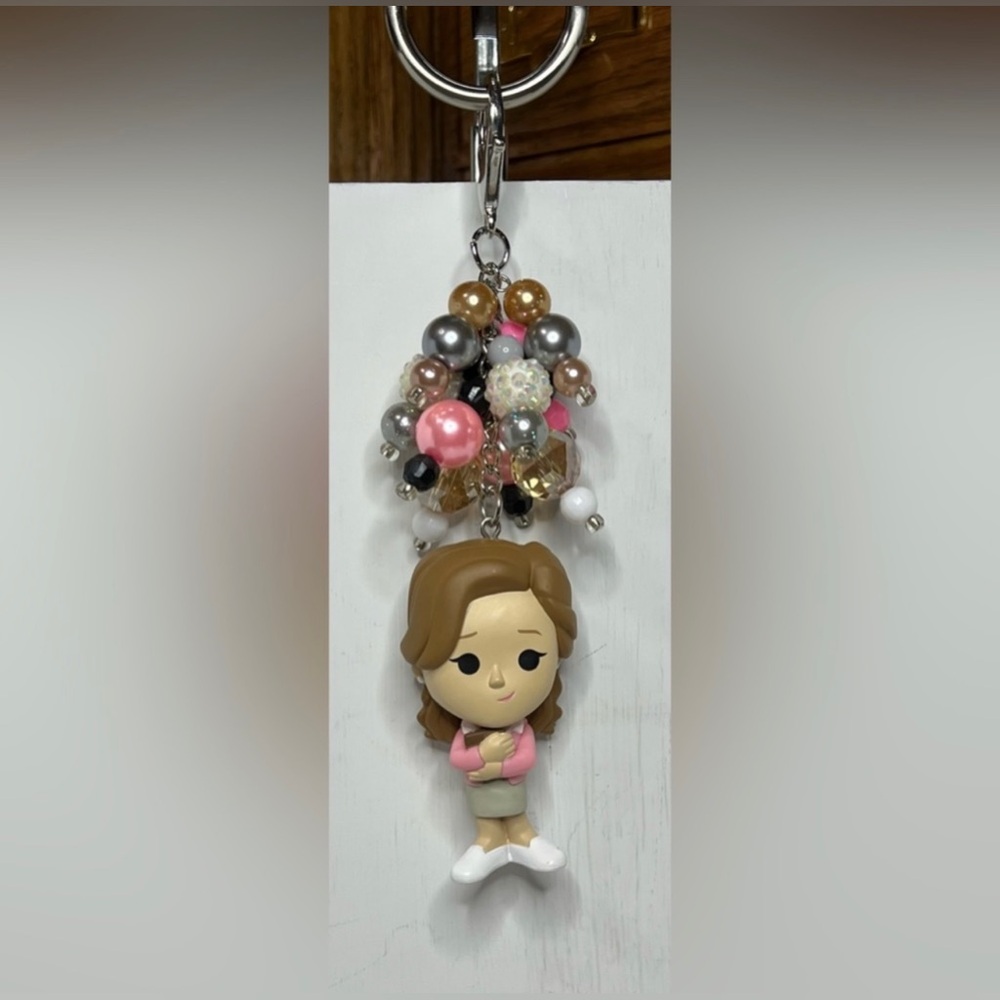 The Office Pam Beesly Beaded Bag Charm/Keychain